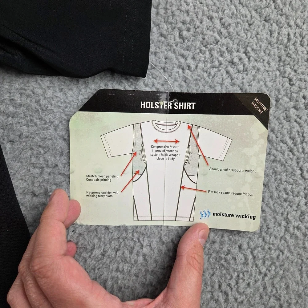 5.11 Tactical Series Holster Shirt Men 2XL Black Concealed Carry Compression NWT - Picture 4 of 8